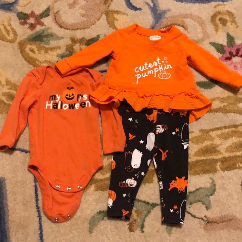 Cat and Jack outfit 0-3m, old navy my first Halloween onesie lot 3-6